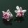 Silberohrringe - Sterne mit Cubik Zirkonia lila