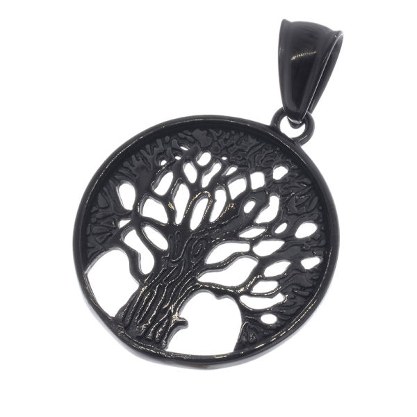 Stainless Steel Pendant - Yggdrasil PVD-Black