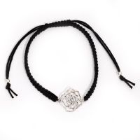 Cloth Bracelet with 925 Sterling Silver Pendant - Flower