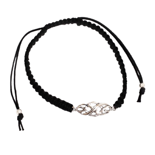 Bracelet "Keltik" made of fabric - size adjustable - with 925 sterling silver