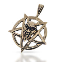 Bronze pendant pentagram with devil