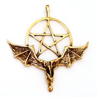 Bronzeanhänger - Pentagramm mit Drachen