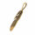 Bronze Pendant – Slim Feather with Long Loop Bail