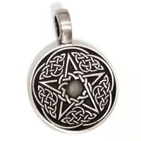 Zinnanhänger  Pentagramm mit keltischen Knoten