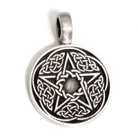 Zinnanhänger  Pentagramm mit keltischen Knoten