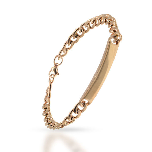 Edelstahlarmband mit Gravurplatte PVD Rosegold