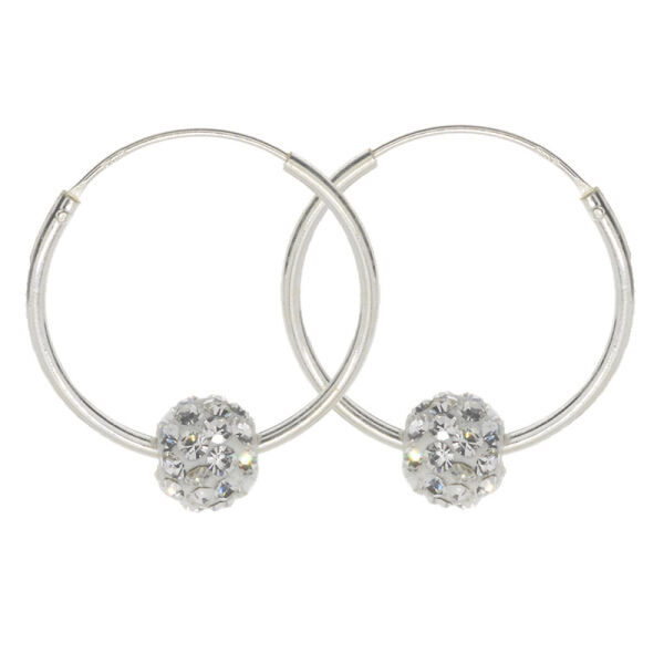 Silver Stud Earring - small Glitter Ball 16 mm