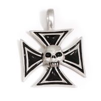 Zinnanhänger Eisernes Kreuz mit Totenkopf