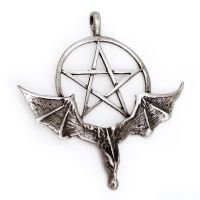 Zinnanhänger Drache mit Pentagramm
