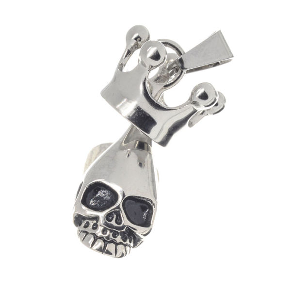Edelstahlanhänger - Totenkopfkönig stahl