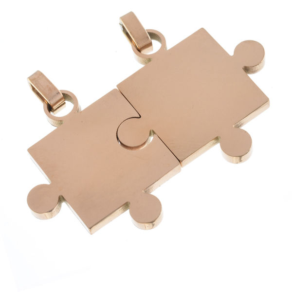 Stainless steel pendant puzzle PVD - Rosegold