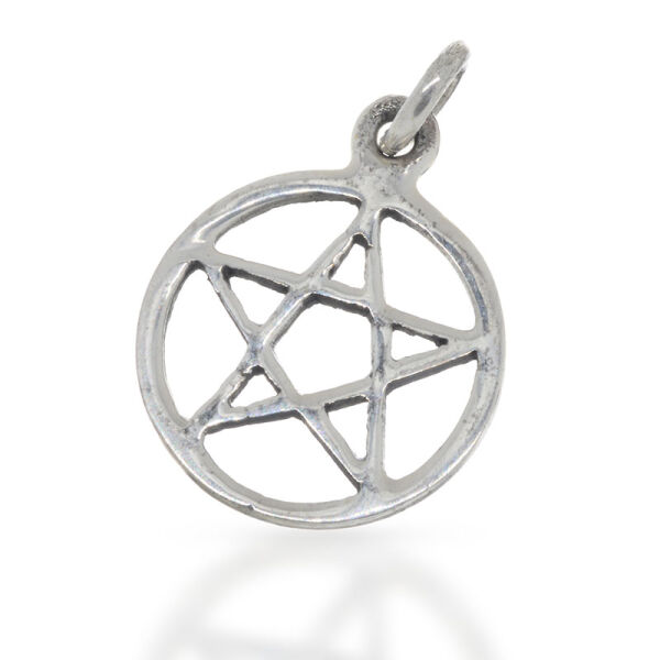 Luft Pentagram Pendant with Slender Star Lines in 925 Sterling Silver