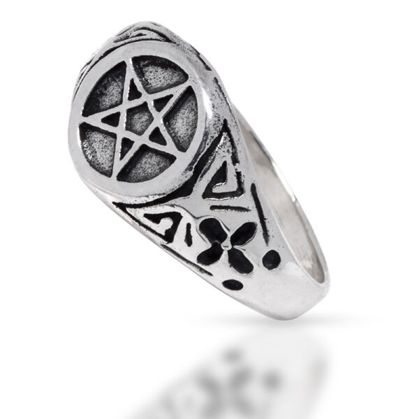 925 Sterling Silberring - Pentagramm 57 (18,1 Ø) 8,0 US