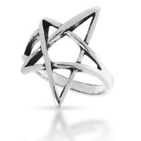 925 Sterling Silberring - Pentagramm