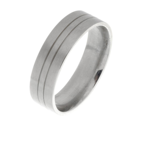 Edelstahlring - Ring mit 2 Streifen