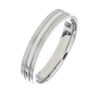 Edelstahlring - Mattierter Ring mit poliertem Streifen