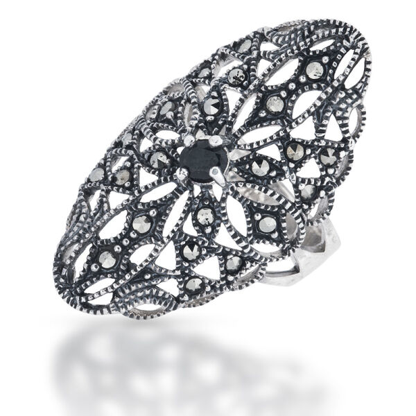 925 Sterling Silberring - Markasit