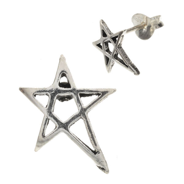 Silberohrstecker - Pentagramm