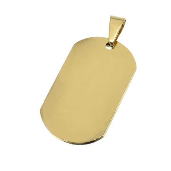 Stainless steel pendant - engraving plate PVD Gold