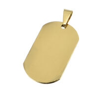 Stainless steel pendant - engraving plate PVD Gold
