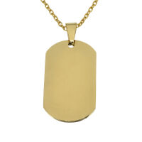 Stainless steel pendant - engraving plate PVD Gold