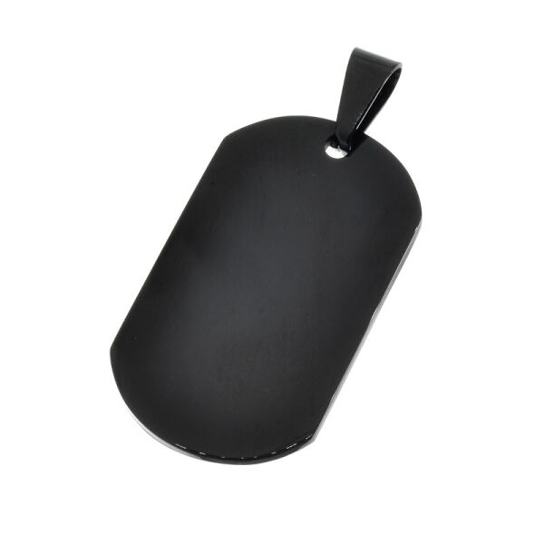 Stainless steel pendant - engraving plate PVD Schwarz