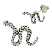 Silver Stud Earrings - Snake
