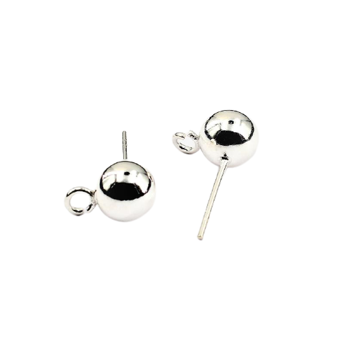 Silberohrstecker Kugel mit Öse 6mm