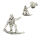 Silver Stud Earring - Snowboarder