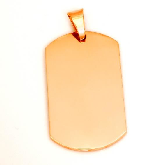 Edelstahlanhänger - Gravurplatte PVD-Gold 2mm