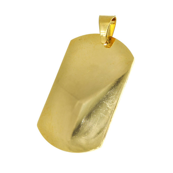 Edelstahlanhänger - Gravurplatte PVD-Gold