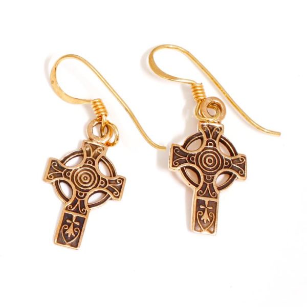 Bronze earrings - "Cross - Celtic"