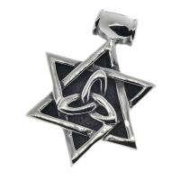 Stainless steel pendant - Star of David with triskele