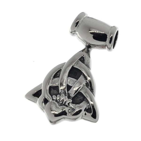 Stainless steel pendant - triskele with heart