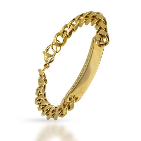 Edelstahlarmband mit Gravurplatte PVD-Gold