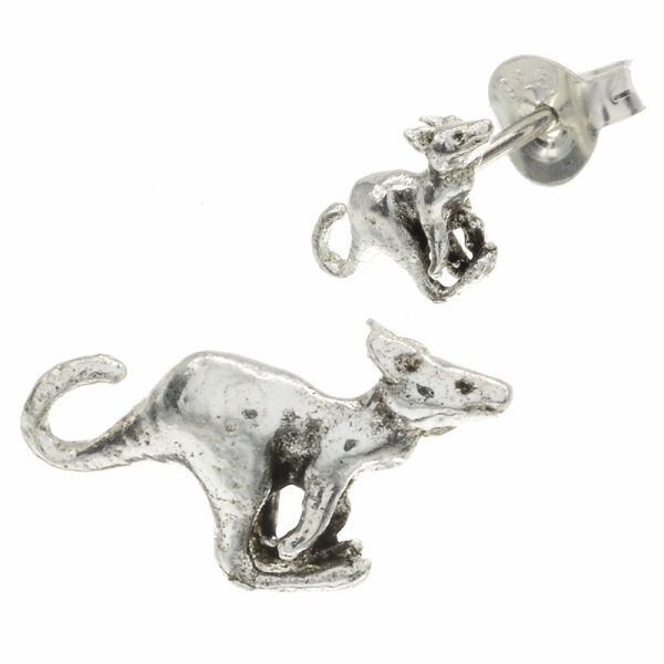 Silver Stud Earrings - Kangaroo