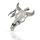 925 Sterling Silver Pendant - Animal skull with Feathers