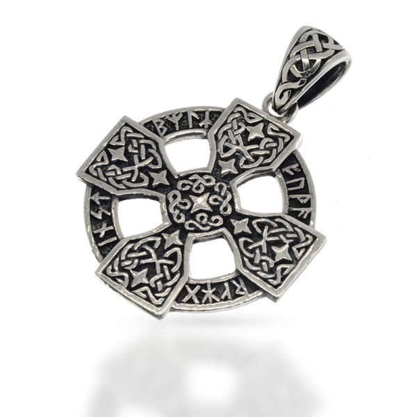 925 Sterling Silver Pendant - Celtic Cross "Stele"
