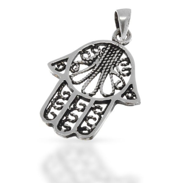 925 Sterling Silberanhänger - Hand der Fatima "Chamsa"