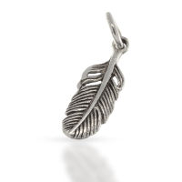 925 Sterling Silver Pendant - Feather "Pit"