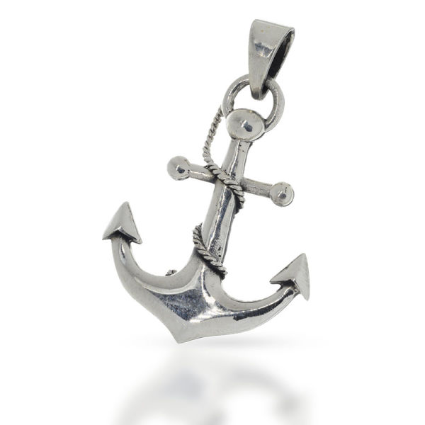 925 Sterling Silberanhänger - Anker mit Seil "Mudrosh"