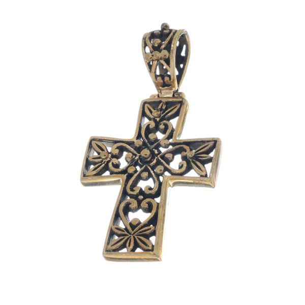 Bronzeanhänger - Kreuz mit Verzierungen
