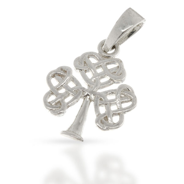 925 Sterling Silver Pendant - Celtic Clover Shamrock