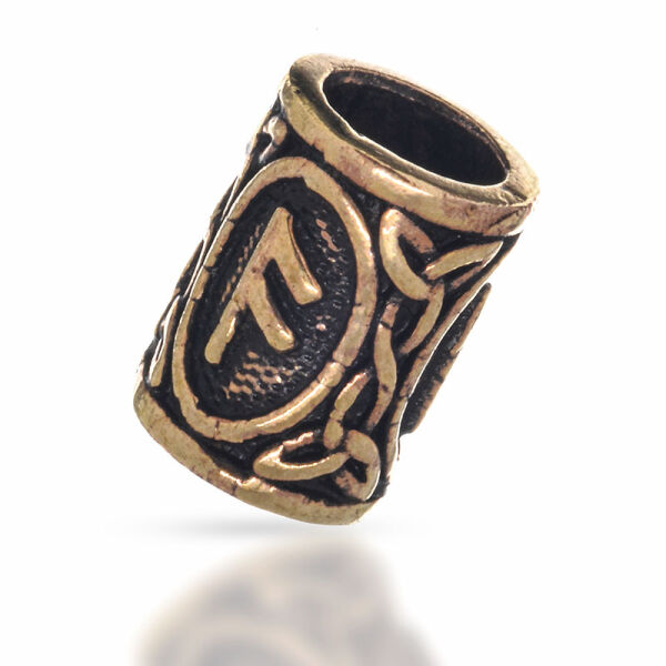 Bronze beard bead - Rune Ansuz