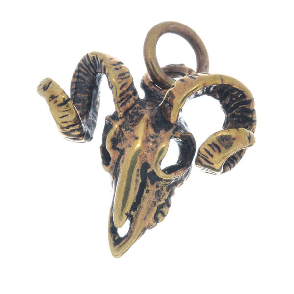 Bronze Anhänger Widder Schädel