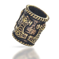 Bronze beard bead - Thors hammer "Kaja"