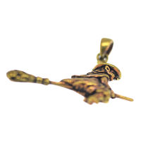 Bronzeanhänger Hexe auf Besen