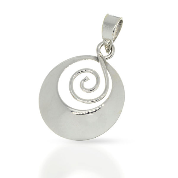 925 Sterling Silberanhänger - Tropfenförmige Spirale "Ogn"