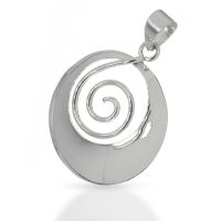 925 Sterling Silver Pendant - Drop Shaped Spiral...