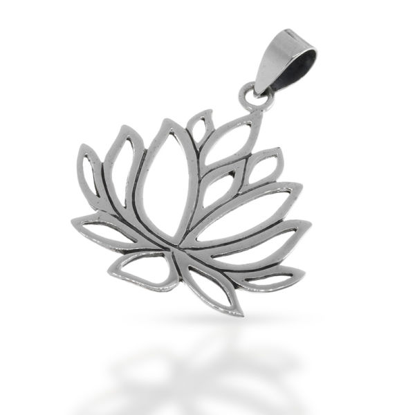 925 Sterling Silberanhänger - Lotusblüte groß